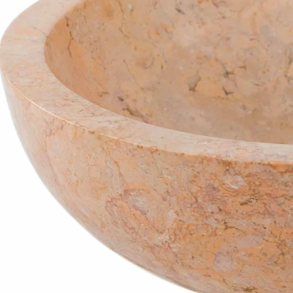 from round washbasin in natural stone Red Job Viadurini