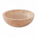 Round red natural stone washbasin Job, unique piece