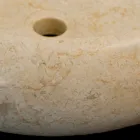 from round washbasin in natural stone Layla White Viadurini