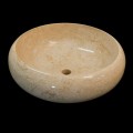 Modern round white natural stone countertop washbasin Layla