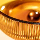 Round Countertop Washbasin in Plissè Venetian Glass Made in Italy - Zircon Viadurini