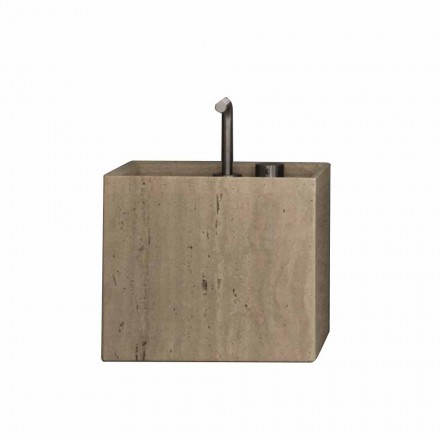 Modern Square High Design Countertop Stone Bathroom Washbasin - Farartlav2 Viadurini