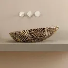 Design ceramic countertop washbasin with orange zebra made in Italy Glossy Viadurini