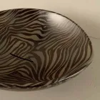 Black ceramic zebra design countertop washbasin made in Italy Animals Viadurini