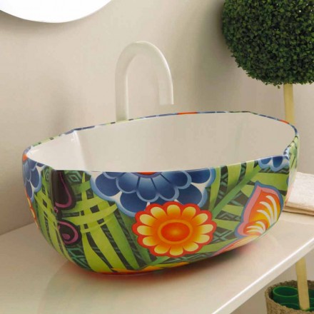 Design ceramic countertop washbasin, made in Italy Oscar Viadurini