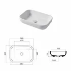 Design Washbasin Countertop or Wall in Ceramic Riardo Viadurini