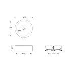 42 cm Diameter Countertop Ceramic Washbasin Made in Italy - Girl Viadurini