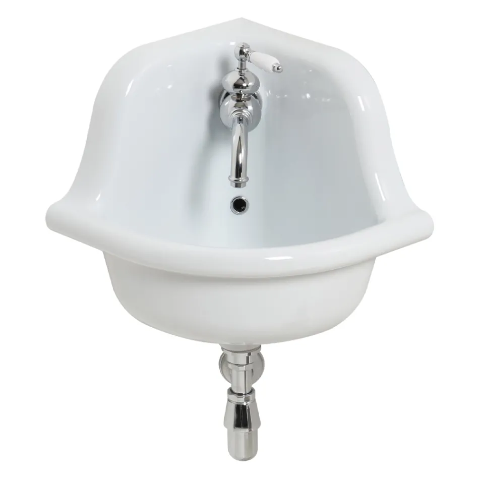 Freestanding Corner Washbasin in Modern Colored Ceramic 42 cm - Angelino Viadurini