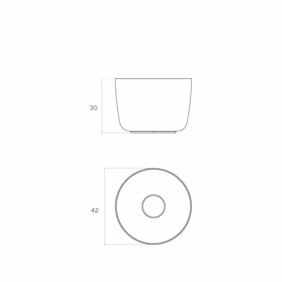 Freestanding circular freestanding washbasin produced in Italy, Lallio Viadurini