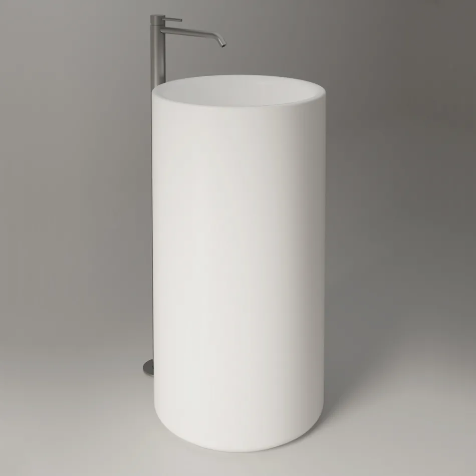Freestanding Ceramic Countertop Washbasin Made in Italy - Ragazza Viadurini