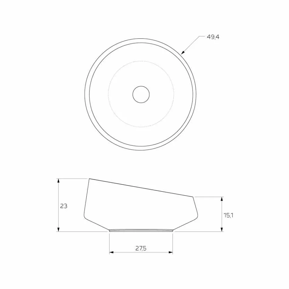Freestanding freestanding freestanding washbasin made in Italy, Dongo Viadurini