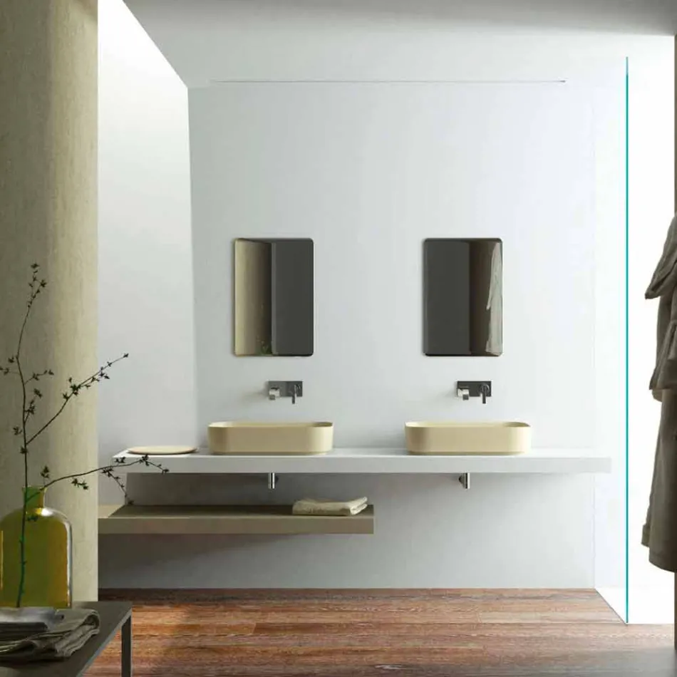 Modern colored freestanding washbasin made in Italy, Formicola Viadurini