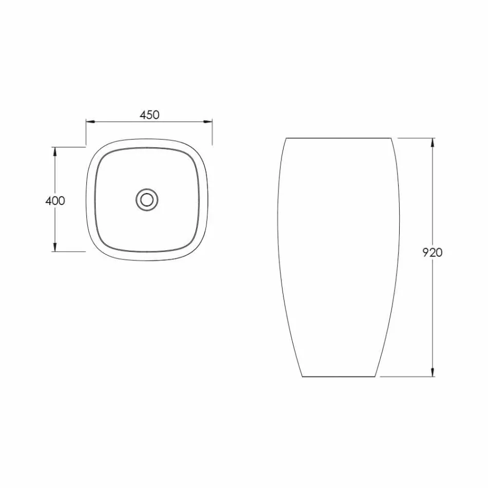 Gais modern design freestanding ceramic washbasin, made in Italy Viadurini