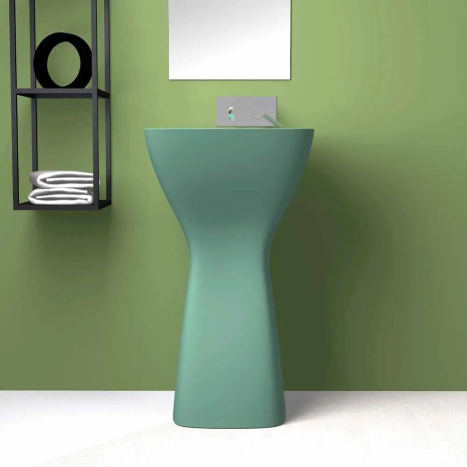 Freestanding modern ceramic washbasin made in Italy, Firmino Viadurini