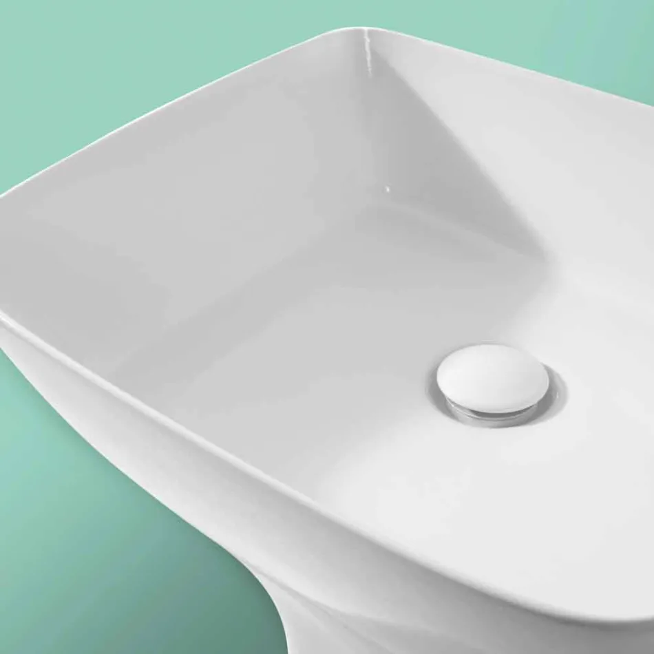 Freestanding modern ceramic washbasin made in Italy, Firmino Viadurini