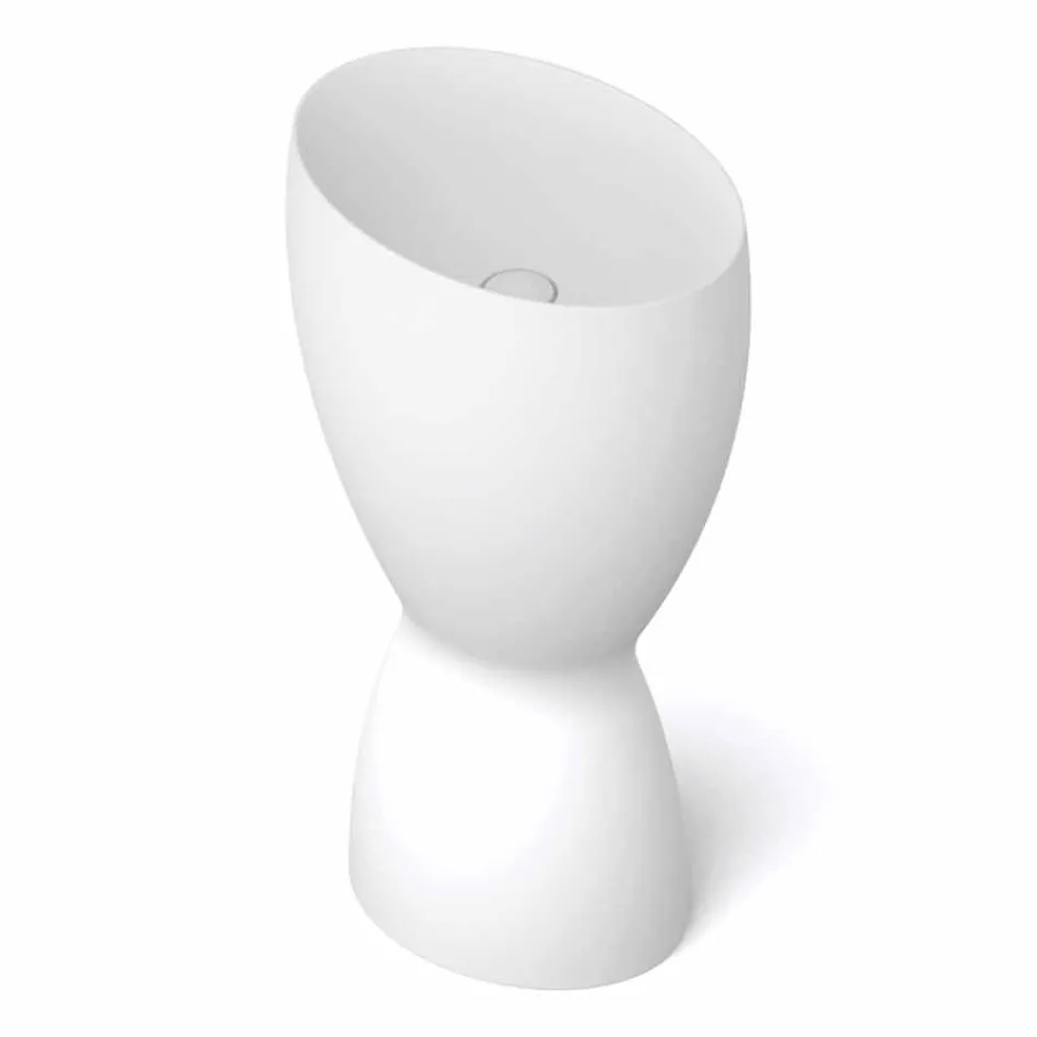 Modern freestanding ceramic washbasin made in Italy, Basile Viadurini