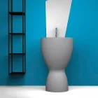 Modern freestanding ceramic washbasin made in Italy, Basile Viadurini