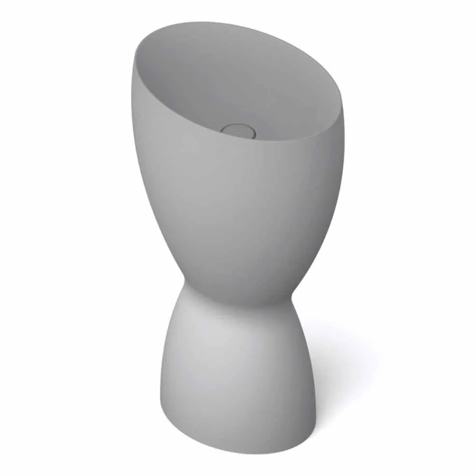 Modern freestanding ceramic washbasin made in Italy, Basile Viadurini