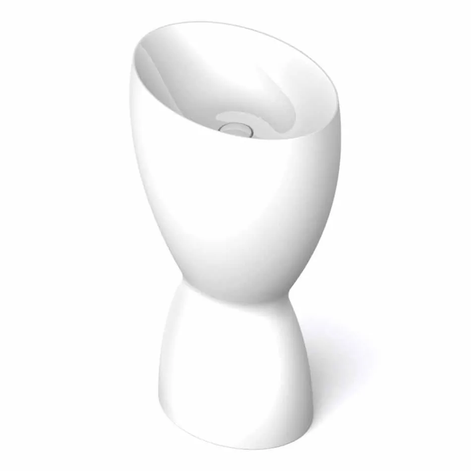 Modern freestanding ceramic washbasin made in Italy, Basile Viadurini