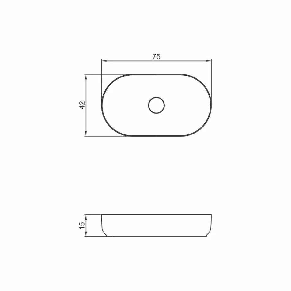 Design oval freestanding washbasin made in Italy Dalmine Big Viadurini