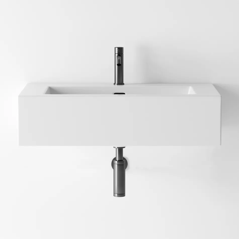 Suspended or Countertop Colored Ceramic Washbasin Made in Italy - Quadro Viadurini