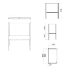 Ceramic Washbasin with Floor Standing Structure with Shelf Made in Italy - Graffa Viadurini