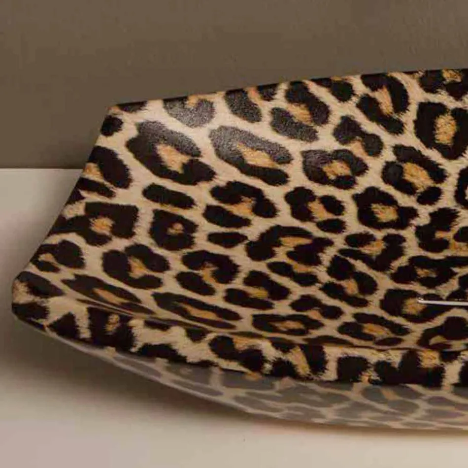 Cheetah ceramic countertop washbasin made in Italy by Laura Viadurini