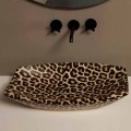 Cheetah ceramic countertop sink Laura, modern design made in Italy