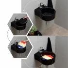 Free-standing black ceramic washbasin / suspension made in Italy Tor Viadurini