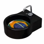 Free-standing black ceramic washbasin / suspension made in Italy Tor Viadurini