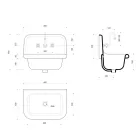 Rectangular ceramic sink with colored bottom, Jordan Viadurini