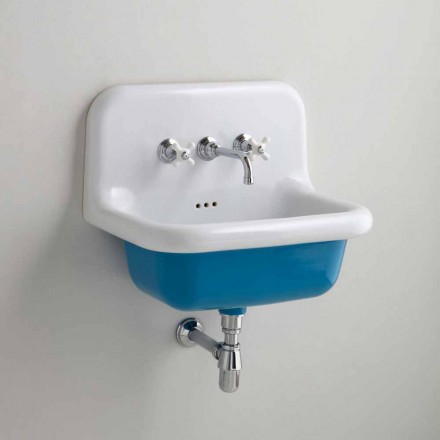 Rectangular ceramic washbasin with Jordan colored bottom Viadurini