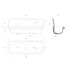 Vintage ceramic washbasin with two basins on structure, Calvin  Viadurini