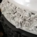 Porcelain washbasin with hand-applied petals Made in Italy - Amarone Viadurini