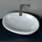 Countertop mother-of-pearl washbasin with modern design made in Italy Glossy Viadurini