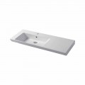 Modern sink wall-mounted and left wall insert in ceramic Maida
