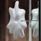 Modern countertop washbasin in white ceramic made in Italy Rayan Viadurini