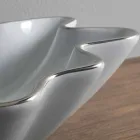 Modern countertop washbasin in white ceramic made in Italy Rayan Viadurini