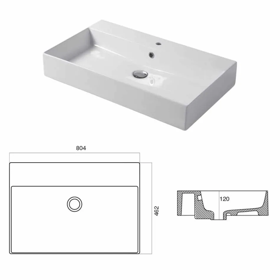 Single Hole Basin for Support or Wall in Coliviata Colivi Ceramic Viadurini
