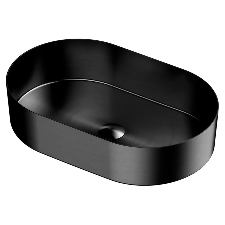 Oval Countertop Washbasin in Stainless Steel in Different Finishes - Anemone Viadurini