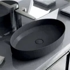 Oval ceramic counter top washbasin made in Italy, Yoel Viadurini