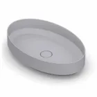 Oval ceramic counter top washbasin made in Italy, Yoel Viadurini