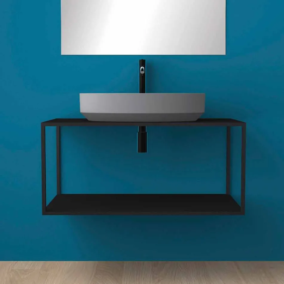 Oval ceramic counter top washbasin made in Italy, Yoel Viadurini