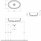 Oval ceramic counter top washbasin made in Italy, Yoel Viadurini