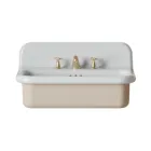 Rectangular Ceramic Bathroom Sink with Pedestal - Noah Viadurini