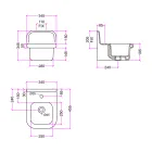 Rectangular Suspended Ceramic Bathroom Washbasin - Elodie Viadurini
