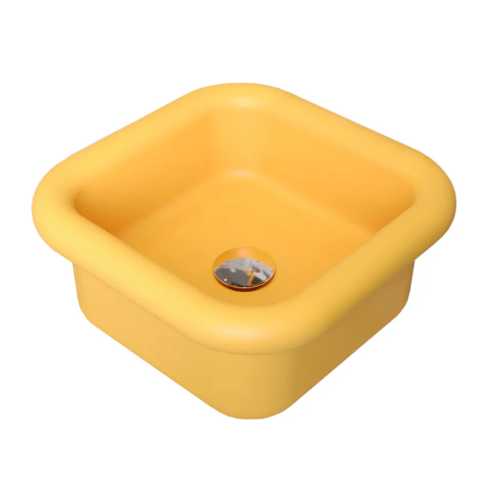 Rectangular Ceramic Countertop Washbasin - Marine Viadurini