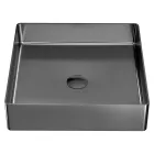 Square countertop washbasin in stainless steel in different finishes - Calendula Viadurini