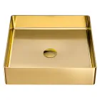 Square countertop washbasin in stainless steel in different finishes - Calendula Viadurini