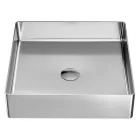 Square countertop washbasin in stainless steel in different finishes - Calendula Viadurini